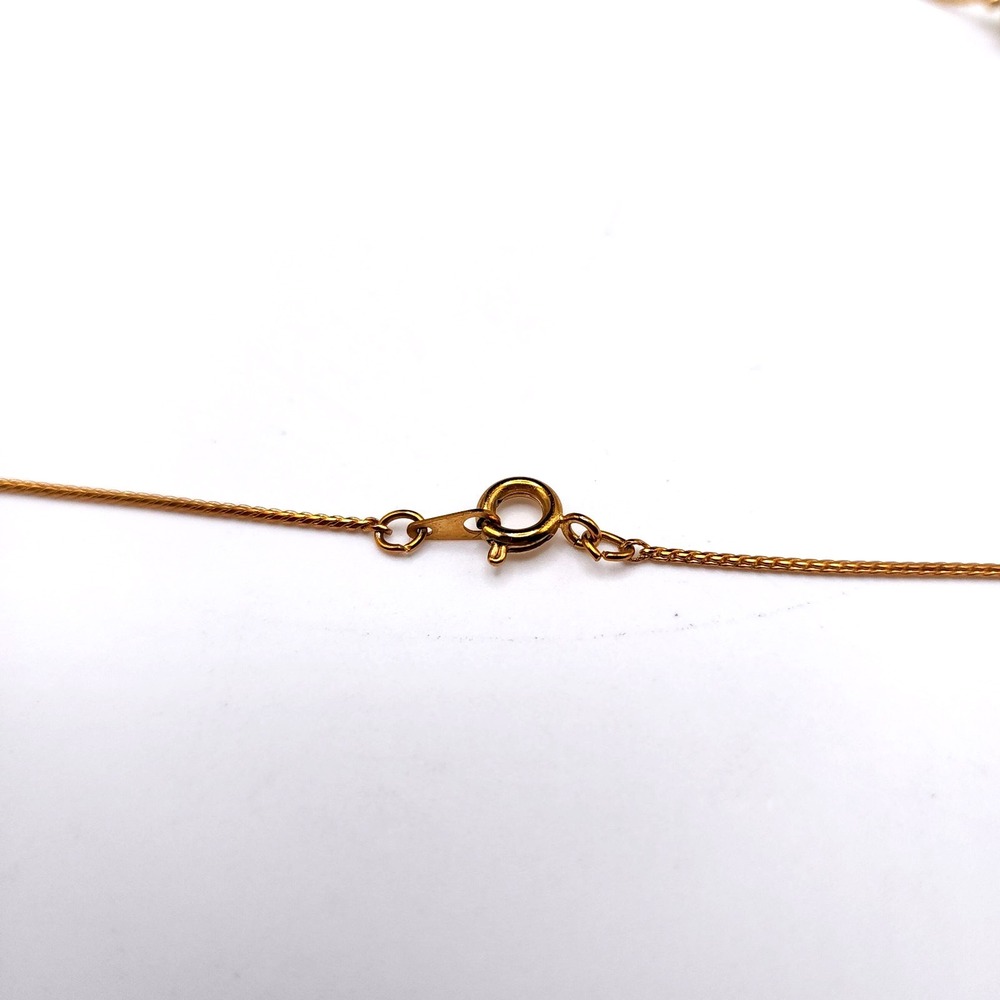 Gold Tone Faux Pearl Station Necklace Layered 30in - Picture 3 of 4
